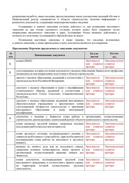 Образец заполнения заявления в НРС строителей. Страница 5 Богородск Специалисты для СРО НРС - внесение и предоставление готовых